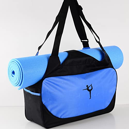 Yoga Bag, Polyester Material Yoga Mat Bag Large Capacity Small Gym Bag Women With Adjustable Straps For Women Men Gym Sports 48X24X16Cm/18.9X9.4X6.3In(Purple) #TOP3