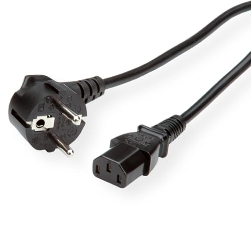 Cable de alimentación de 5 metros para monitor ordenador e impresora con toma IEC C13 acodada 90°