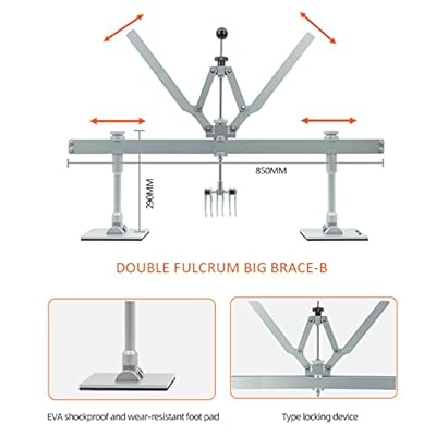 850mm Dent Pull Lever Bar Kit Fit for Both Aluminum and Steel Dent Pulling, Double Fulcrum Big Pull Frame Pulling Tool System