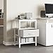 DUMOS Bedside Table with Charging Station and Adjustable Fabric Drawer Compact Nightstand 3-Tier Storage Organizer End Table for Bedroom,White