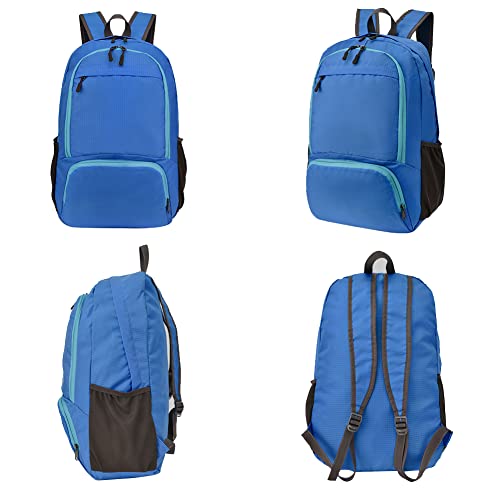 HYCOPROT 35L Packable Backpack Ultra Lightweight Foldable Rucksack Water Resistent Breathable Bag for Men Women Outdoor Camping Walking Hiking Climbing Travel Daypack (Blue-1) - Image 2