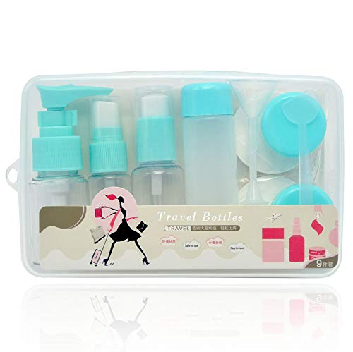 Travel Bottles Tsa Approved Leak Proof(BPA FREE) Travel Toiletry Bottles-Containers Kit, Travel Accessories - 12 Pieces/Mini Clear Case - Green