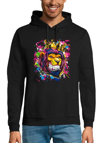 Sweat Lion Fluorescent Homme Original pour Briller en Festival et Club