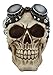 Ebros Geared Steampunk Pilot Aviator Robotic Skull Statue Victorian Industrial Sci Fi Decor Figurine with Painted 3D Protruding Gearwork Mechanism Design