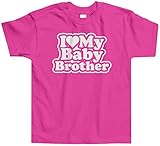 Threadrock Little Girls' I Love My Baby Brother Toddler T-Shirt 4T Hot Pink