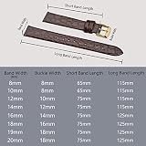 BISONSTRAP Skórzane paski do zegarka, miękkie paski zastępcze z polerowaną klamrą, 12 mm, 14 mm, 16 mm, 18 mm, 19 mm, 20 mm, Brązowy ze złotą klamrą, 10mm, pasek
