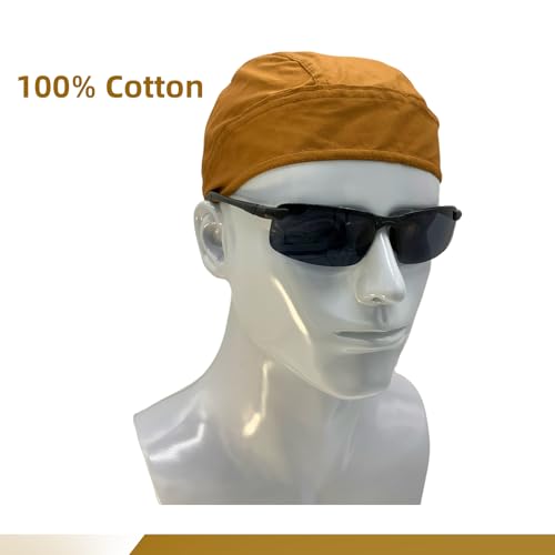 Image of Cotton Doo Rag Skull Cap Sweat Wicking Head Wraps Breathable Helmet Liner Beanie Dew Rags for Men