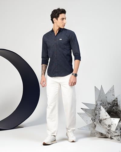 Image of Majestic Man Pure Cotton Slim Fit Printed Casual Shirt for Men