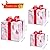 Christmas Lighted Gift Boxes,Set of 3 Christmas Lighted Gift Boxes,Lighted Christmas Decorations with Red Bows for Christams Tree,Warm White,Yard Decor