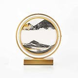 BMDHA Pintura De Arena DináMica, LáMpara De Mesa De Arenas Movedizas Tres Colores De Ajuste De La Luz Calidad De Arena Fina, LáMpara De Mesa con Pintura De Arena RotacióN De 360º, Black-Gold