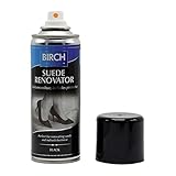 Birch Black Suede Renovator | Black Suede Protector Spray | Suede Shoe Cleaner Waterproof Spray | Black Suede Restorer for Suede & Nubuck Shoe & Boot Care | Water Repellent Spray 200ml