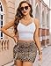 Avidlove Women Skirt Ruched Bodycon Double Layer Club Casual Mini Skirt (Leopard,XL)