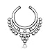 MTRSUE Fake Nose Ring,12Pcs Fake Septum Jewelry Nose Ring Hanger Clip On Clicker Crystal Piercing Non Piercing