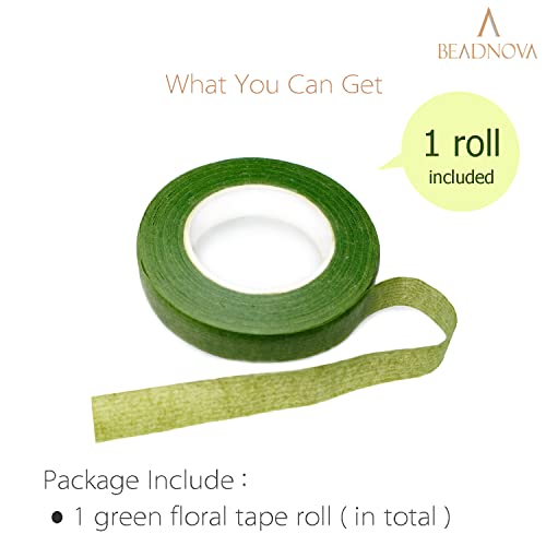 image for BEADNOVA Floral Tape 1/2inch Flower Tape Green Floral Tape for Bouquet