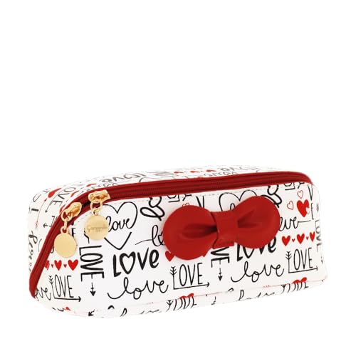 Camomilla Milano Astuccio Make-up Donna, Similpelle, Collezione Love, Misura M, Colore Bianco