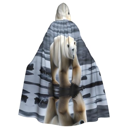 Cape à capuche ours polaire manteau plaid chaud adulte hiver