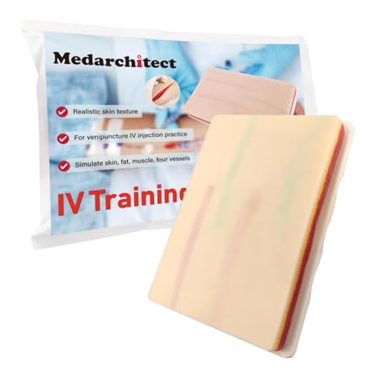 Medarchitect Venipuncture IV Injection Training Pad Model with 4 Veins Imbedded and 3 Skin Layers for Medical Students Doctors Nurses Practice