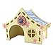 RORORO Hamster Hideout Wooden Hut Small Animals Double Layer Villa Rat Room House Cage Utility to Use