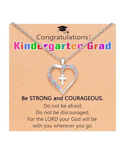 UPROMI Kindergarten Graduation Gifts Decorations Kinder Grad Graduate Christian Graduation Gifts Necklace Card Class of 2026