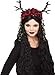 Produktbild shoperama Waldfee Haarreifen mit Geweih Rosen und Blumenbändern Cosplay Fantasy Gothic Haarschmuck Kopfbügel Kostüm-Zubehör