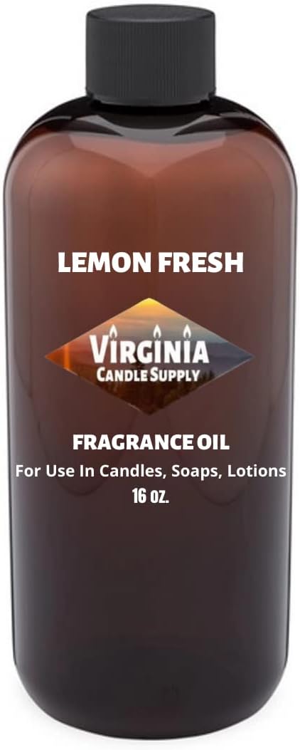Lemon Fresh Fragrance Oil (16 oz Bottle) for Candle Making, Soap Making, Tart Making, Room Sprays, Lotions, Car Fresheners, Slime, Bath Bombs, Warmers…