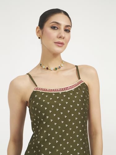 Image of FIORRA Women's Silk Blend Straight Kurta with Palazzo and Dupatta
