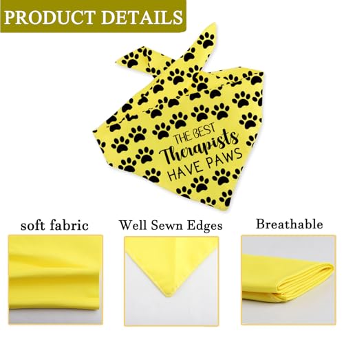 CENWA 1 Piece The Best Therapist Have Paws Therapy Dog Bandana Professional Therapy Dog Bandana Working Dog (best therapist UK) - Image 4