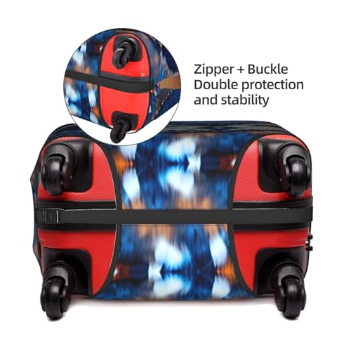 Blue Owl Print Travel Elastic Suitcase Luggage Baggage Cover Protector, Washable And Anti-Scratch4