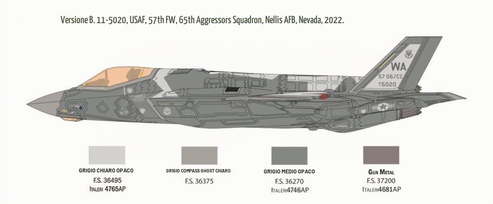 Italeri 2836 F-35 A Lightning II, scala 1:48, Plastic Model Kit/Modello in plastica da montare