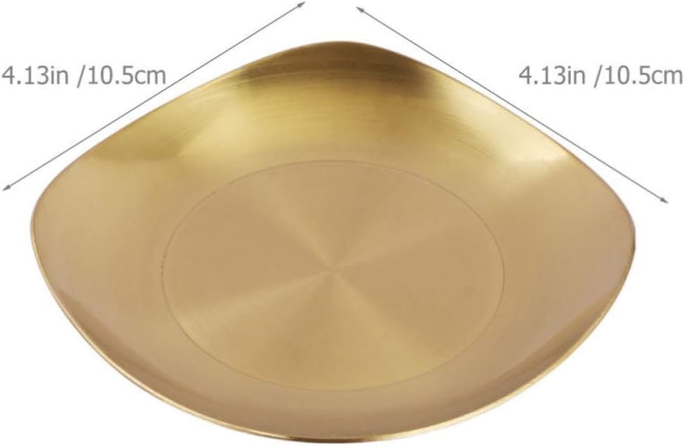 Stainless Steel Side Dish Plate, Gold Square Seasoning Tray