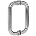 Dynasty Hardware 6" Back to Back Tubular Shower Door Pull For Frameless Shower Doors, Satin Nickel, With Trim Washers