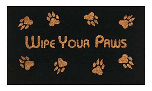 Wipe Your Paws Coir Doormat by Castle Mats, Size 18 x 30 inches, Non-Slip, Durable, Made Using Odor-Free Natural Fibers