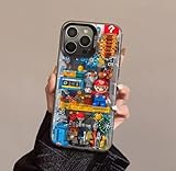 Cool Mario Game Phone Case for iPhone Funny Design with Lego Pieces Multicolor (iPhone 12 Pro)