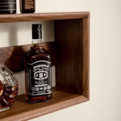 Image of 3 Years Warranty Wooden Wall Shelf for Living Room | Wall Mounted Storage Rack with Multi Section Design | Sheesham Wood Floating Display Shelf for Books Decor | Space Saving Organizer | Honey Brown
