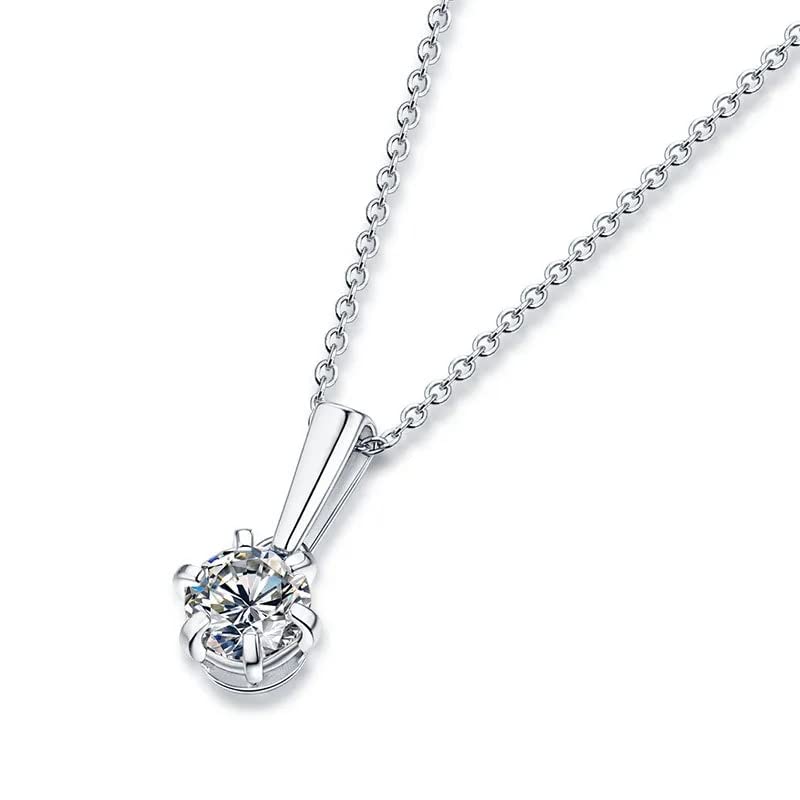 Collier moissanite véritable 1 carat : l'éclat éternel sans ternissement pour femme