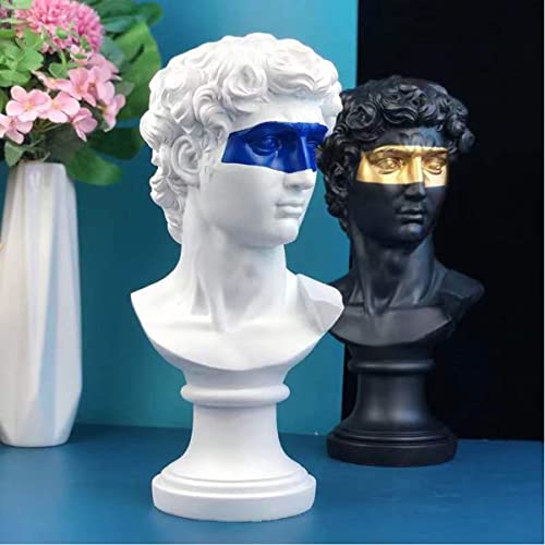 Estatua griega David de resina 15.75 pulg negro miniatura 6