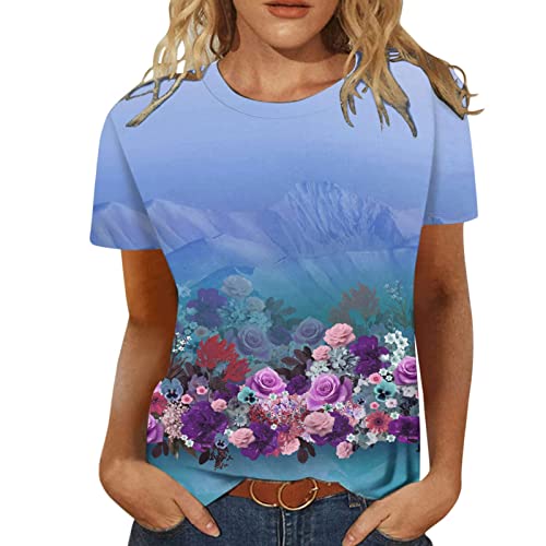 Camiseta feminina de manga curta com estampa de algodão e ajuste solto, blusa de gola canoa para men