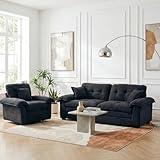 [Confort et soutien premium en chenille]: Profitez d'un confort supérieur avec notre ensemble 2 pièces en chenille douce et respirante. Le canapé 2 places combine mousse à mémoire de forme et ressorts ensachés indépendants pour un soutien optimal, tandis que les fauteuils d'appoint sont dotés d'une mousse haute densité et d'une conception ergonomique. Appréciez la sensation relaxante d'être enveloppé(e) de douceur, que ce soit pour une courte pause ou pour de longs moments de détente.