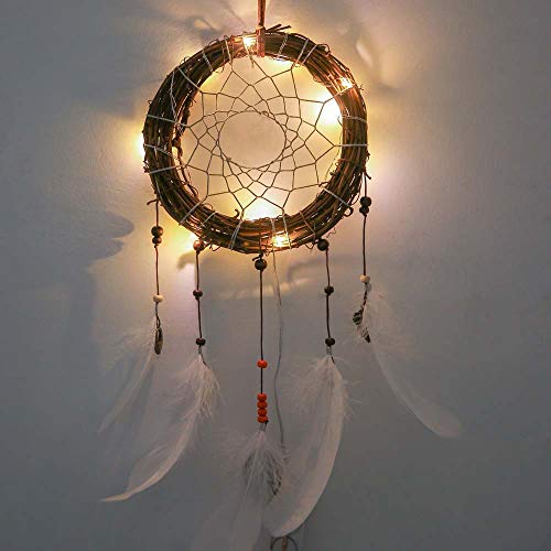 Preisvergleich Produktbild Cramberdy String Lichter LED Lichterkette, Weihnachtsbaum Deko für Innen und Außen, LED Dream Catcher Wolkenfeder Dreamcatcher Mädchen Geburtstagsgeschenk Baby Room Decor