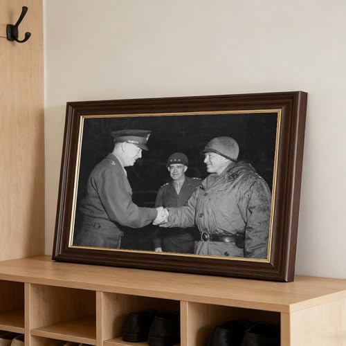 Affiche Bastogne Eisenhower Patton Bradley cadre suspendu 61cm - 3