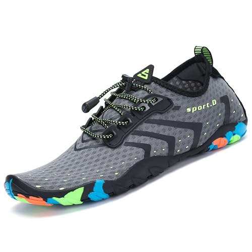 SAGUARO Badskor, strandskor, vattenskor, surfskor, simskor för damer, herrar, barn, Ny grå, 43 EU