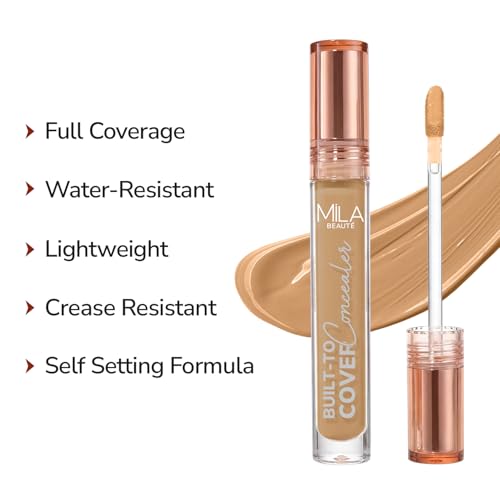 Image of Mila Beaute Built to cover liquid concealer for women with SPF & Hyaluronic acid| Full coverage matte finish concealer for dark circles | Easily blendable & Waterproof formula| Suitable for Indian Skin Tones -109-NUTMEG TEA