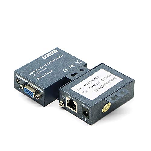 Gimax VGA extender receiver 100M range, single cable signal amplifier, VGA - RJ45 video extender - (Color: Receiver 100M range)