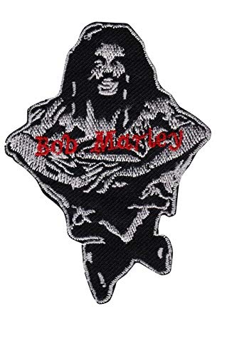 Bob Marley Siting Reggae Patch Badge Embroidered Iron on Applique Patch Accessory