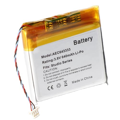 Fuworance 640 mAh 3,8 V AEC643333 akumulator zastępczy kompatybilny z Beats Studio 2.0 3.0, słuchawki bezprzewodowe, zestaw słuchawkowy litowo-polimerowy