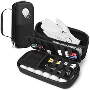 Golf Glove Holder with Removable Glove Shaper, Golf Accessories Hard Case Bag for Phone, Tees, Divot Tools & Ball Markers, Gifts for Men Women