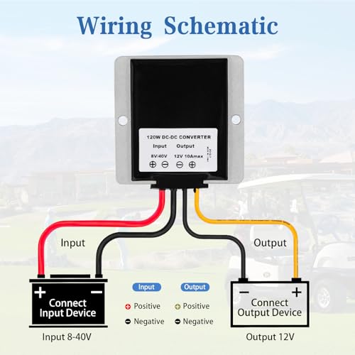 8V-40V to 12V Voltage Regulator 10A 120W DC Step Down UP Converter for Golf Cart Club Car2