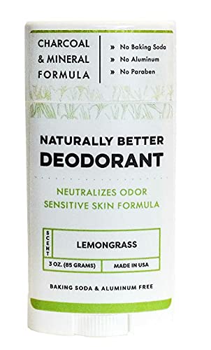 Lemongrass Deodorant Naturally Better - Sensitive Skin Formula, Aluminum-Free, Baking Soda-Free, All-Natural, Magnesium & Activated Charcoal, Plant-Derived, Made In Usa By Dayspa Body Basics #TOP23