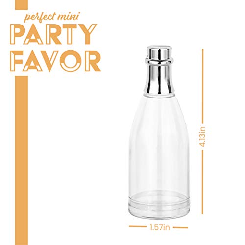 Hammont Champagne Bottle Shaped Acrylic Candy Boxes - 12 Pack - 1.57"X4.13"- Perfect For Weddings, Birthdays, Party Favors And Gifts | Designer Cute Clear Lucite Plastic Treat Containers #TOP3