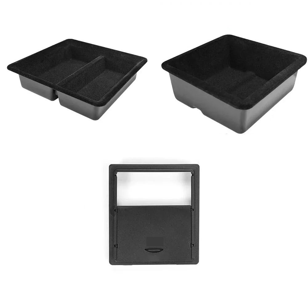 MBWSZDJQFG Central Control Trim For Tesla For Model For 3 For Y 2021-2023 Center Console Armrest Storage Box Central Flocking Organizer Tray Car Accessories(3pcs)
